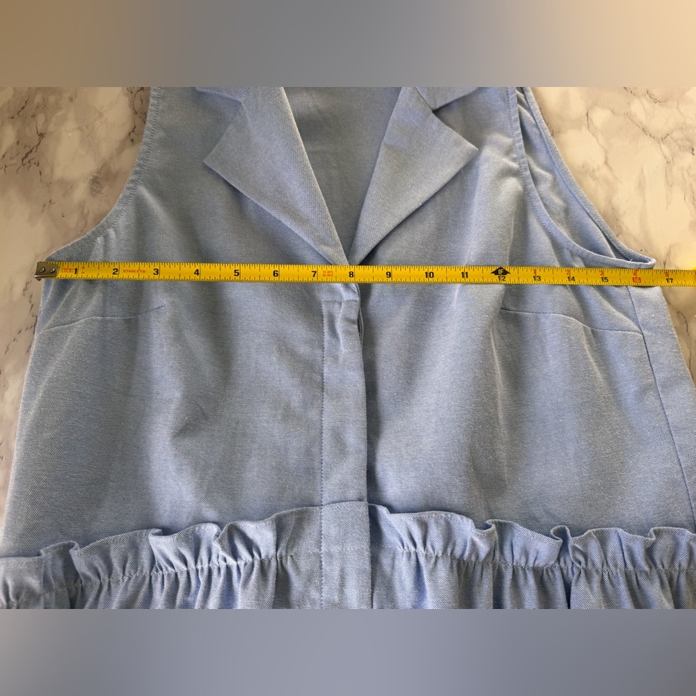 Tuckernuck Oxford Blue Sleeveless Royal Shirt Dress sz M - Picture 7 of 16